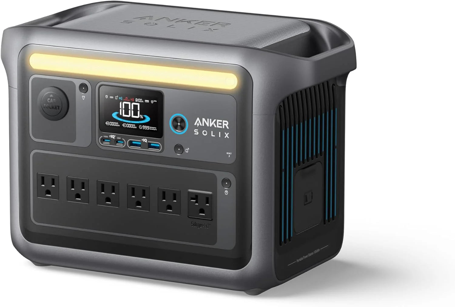 Portable Power Station, 1800W (2400W Peak) Solar Generator, 58 Minutes to Fully Charge, 1056wh LiFePO4 Battery,